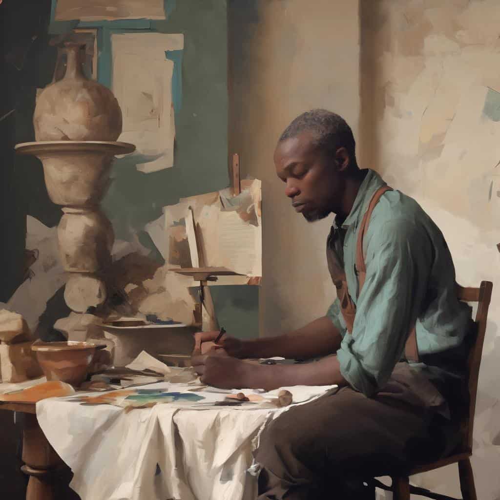 Ζωγράφος σε στούντιο, δημιουργία έργων τέχνης, καλλιτεχνική έμπνευση, πορτρέτο επιστήμης και τέχνης, Ανακαλύψτε βιογραφίες καλλιτεχνών.